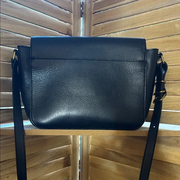 Madewell The Abroad Shoulder Bag, Black Leather Crossbody Purse - Picture 6 of 10